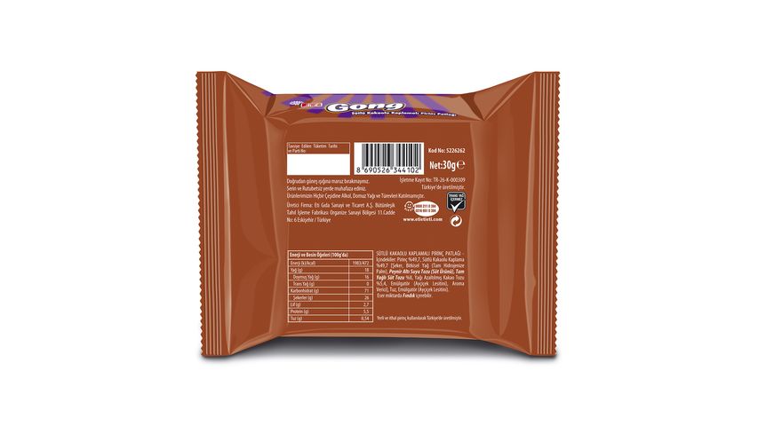 Eti Gong Milk Chocolate Coated Rice Cake 30 g