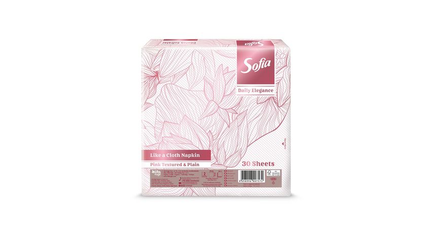 Sofia Kumaş Dokulu Pembe Peçete 30'lu