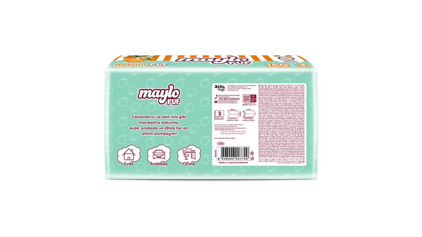 Maylo Mandalina Kokulu Puf Mendil 150'li