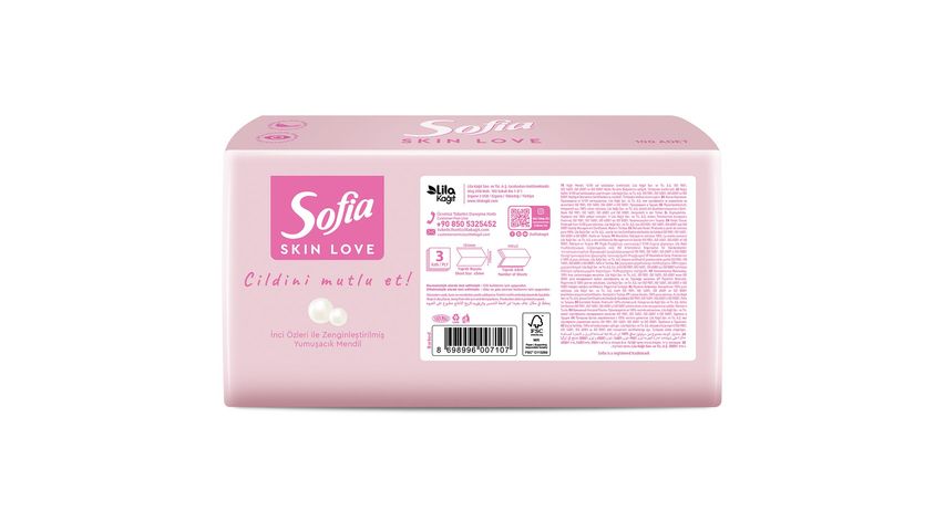 Sofia Skin Love Pudra Kokulu Mendil 100'lü