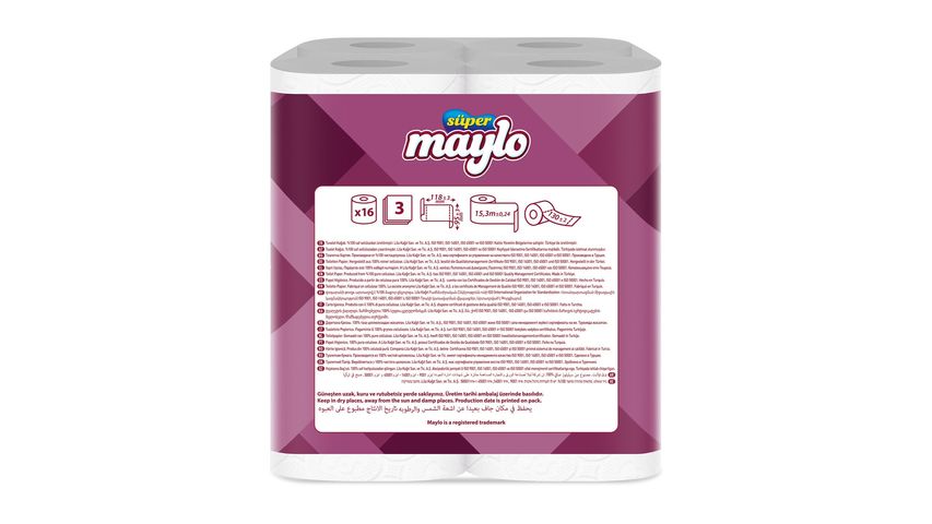 Maylo Super Toilet Paper 16 pcs - 3 Ply
