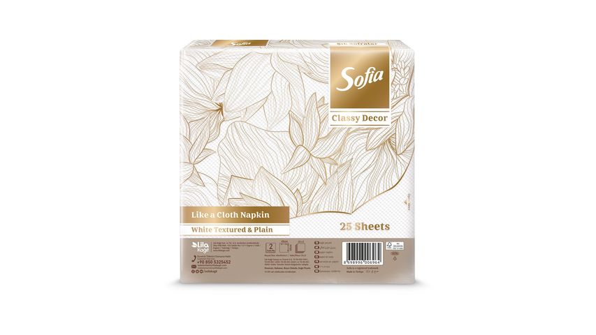 Sofia Kumaş Dokulu Peçete 25'li