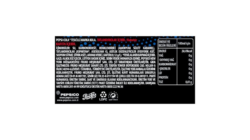 Pepsi Zero Sugar Kola Kutu 4 x 330 ml