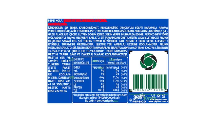 Pepsi Kola Pet 1 L
