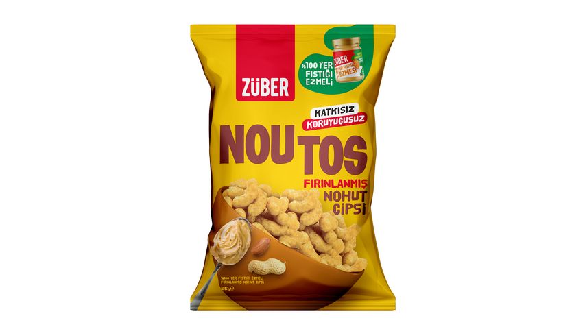 Züber Noutos %100 Fıstık Ezmeli Nohut Cips 55 g