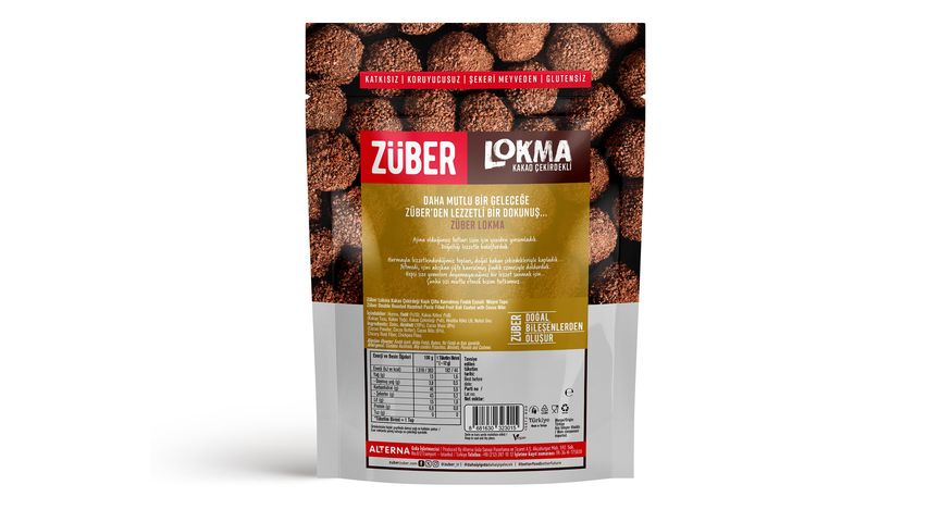 Züber Lokma Fruit Ball with Cocoa Beans and Double Roasted Hazelnut Paste 96 g