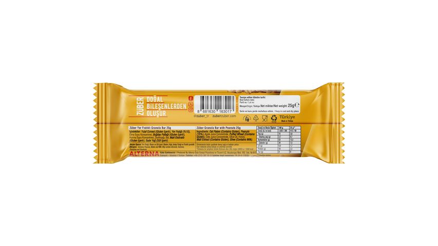 Züber Yer Fıstıklı Granola Bar 25 g