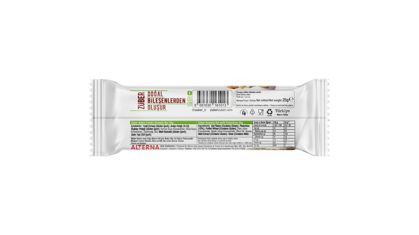 Züber Pistachio Granola Bar 25g