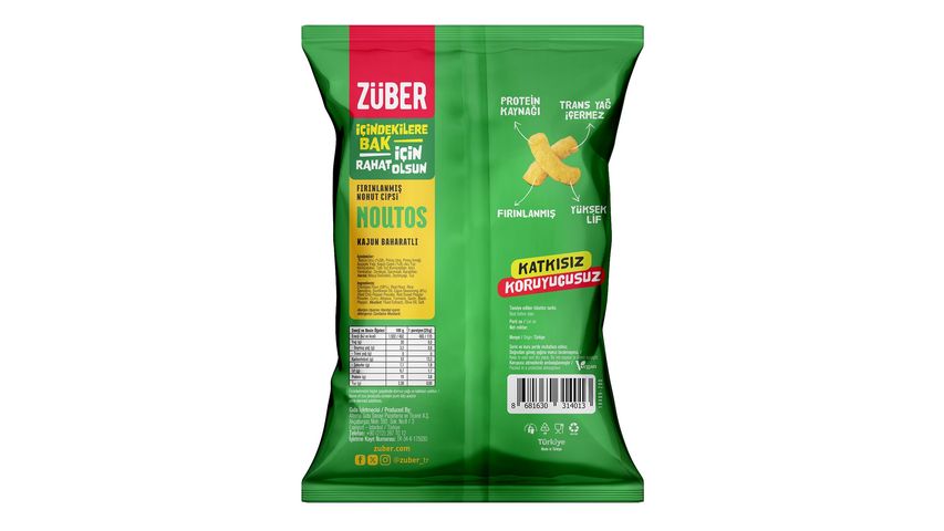 Züber Noutos Kajun Baharatlı Nohut Cipsi 55 g