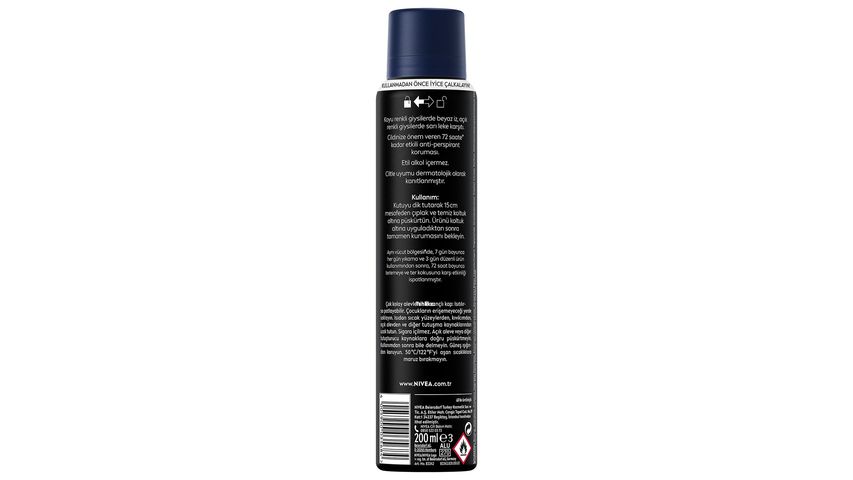 NIVEA MEN Erkek Sprey Deodorant Black & White Invisible Original 200 ml