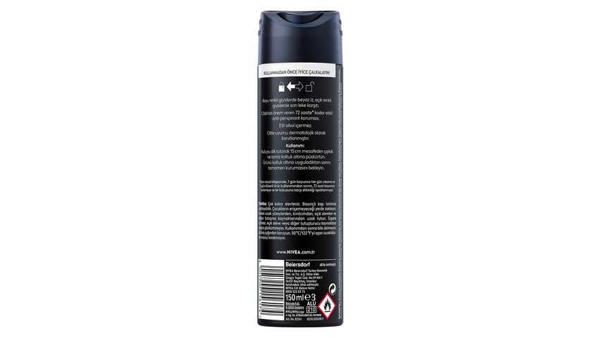 NIVEA MEN Spray Deodorant Black & White Invisible Original 150 ml