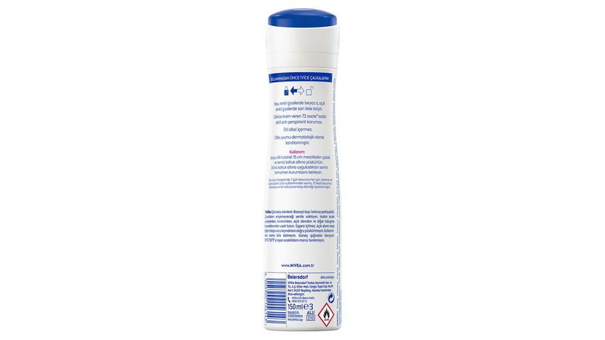 Nivea Women's Black & White Invisible Clear 72 Hour Anti-perspirant Sweat Protection Spray Deodorant 150 ml