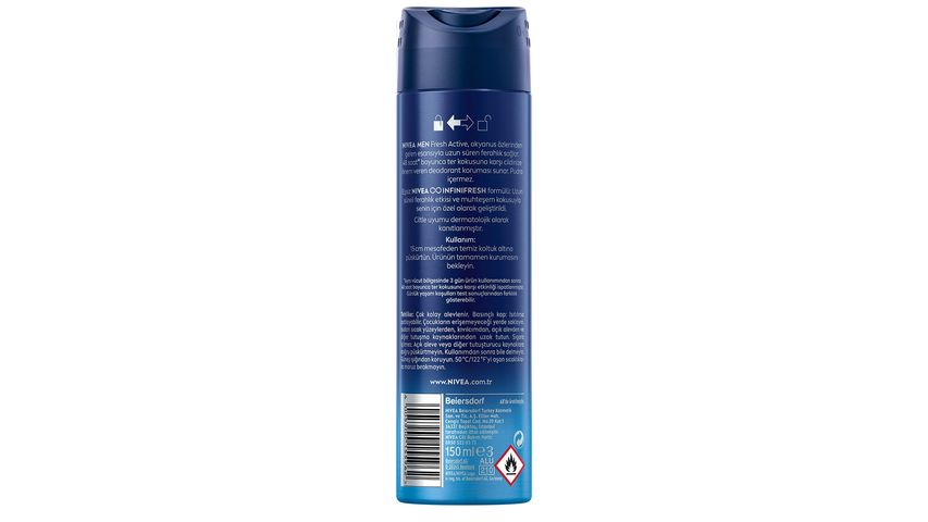 NIVEA MEN Erkek Sprey Deodorant Fresh Active 150 ml