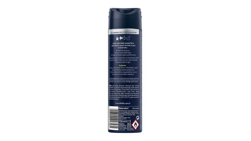 NIVEA MEN Erkek Sprey Deodorant Deep Extreme 150 ml