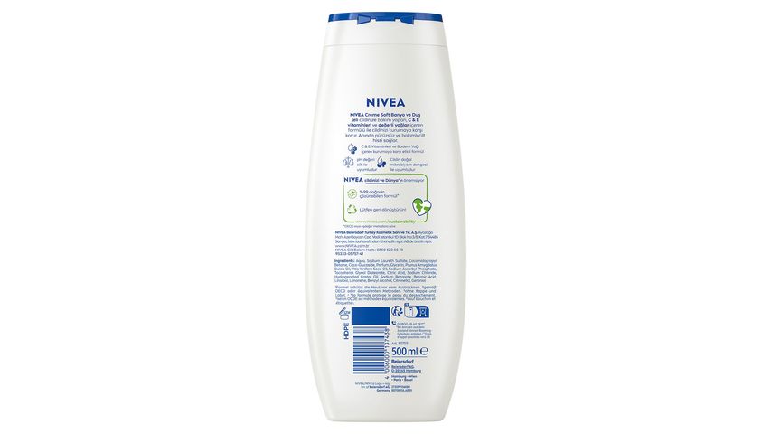 NIVEA Creme Soft Kremsi Dokunuş Duş Jeli 500 ml