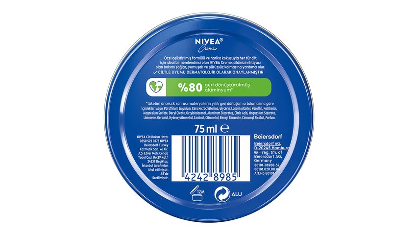 Nivea Bakım Kremi Metal Kutu 75 ml