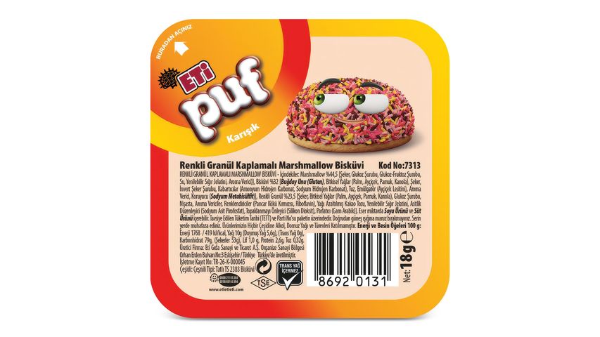 Eti Puf Renkli Bisküvi 18 g