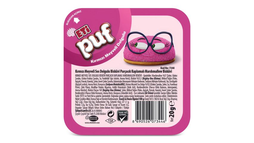 Eti Puffy Red Fruit Filled Biscuit 20 g