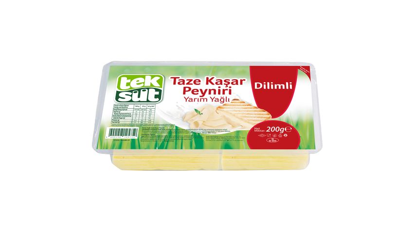 Teksüt Yarım Yağlı Dilimli Kaşar Peyniri 200 g
