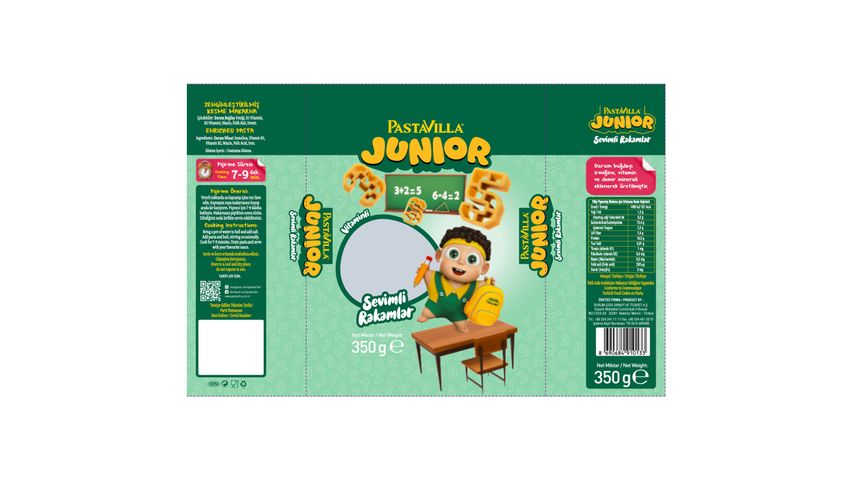 Pastavilla Junior Sevimli Rakamlar Makarna 350 g