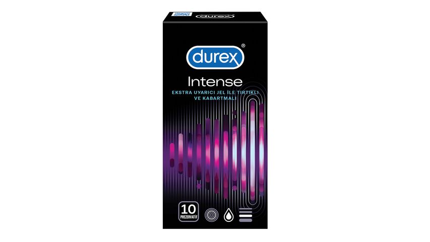 Durex Intense Uyarıcı Jelli ve Tırtıklı Prezervatif 10'lu