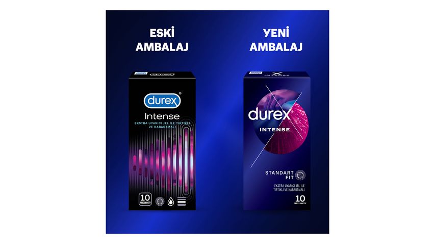 Durex Intense Uyarıcı Jelli ve Tırtıklı Prezervatif 10'lu