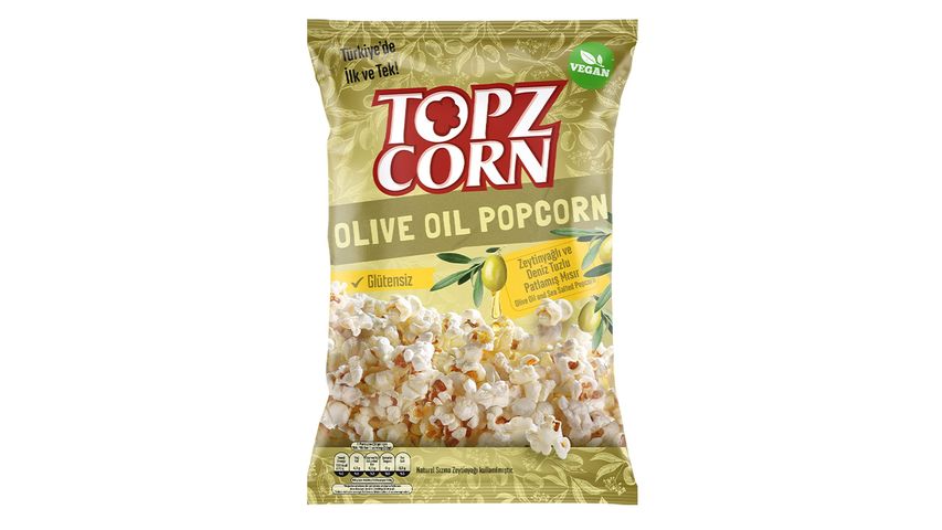 Topz Corn Zeytinyağlı & Deniz Tuzlu Glutensiz Popcorn 110 g