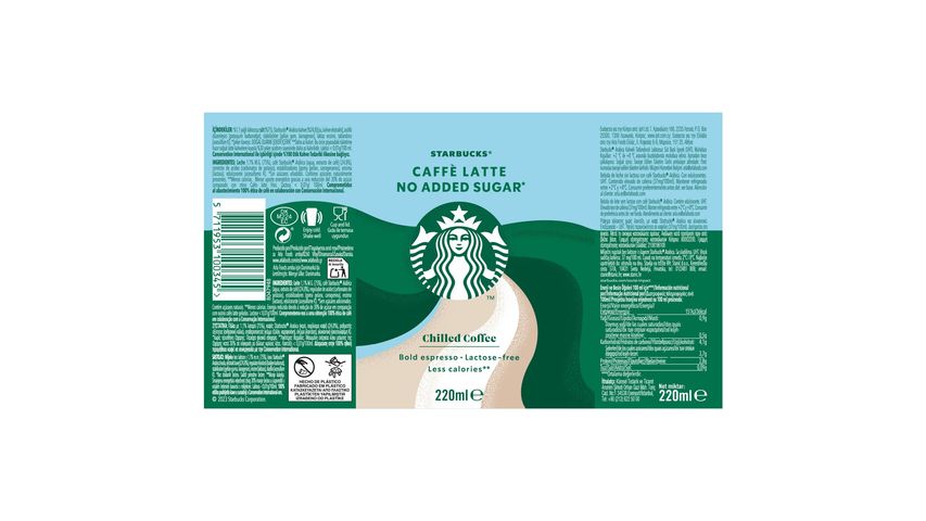 Starbucks Chilled Classics Latte Şeker İlavesiz Laktozsuz 220 ml