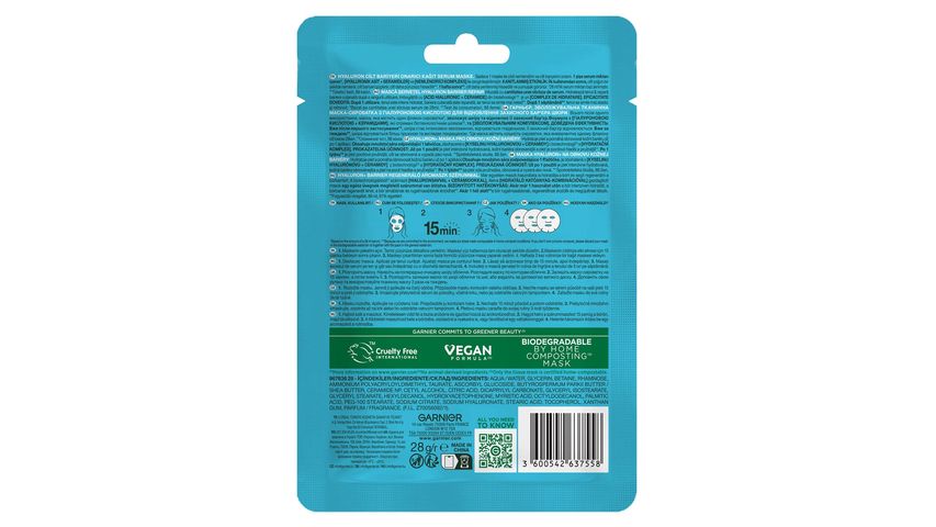 Garnier Hyaluron Onarıcı Kağıt Yüz Maskesi