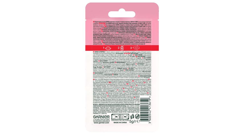 Garnier Dudak Nemlendirici Bakım Maskesi