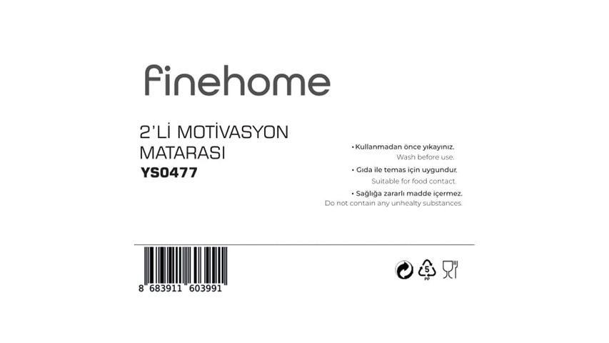 Finehome 2'li Motivasyon Matarası