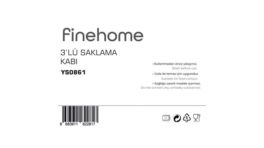 Finehome 3'lü Saklama Kabı