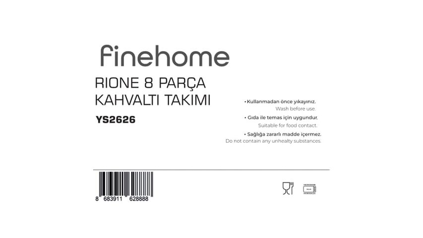 Finehome Rione 8 Parça 2 Kişilik Kahvaltı Takımı