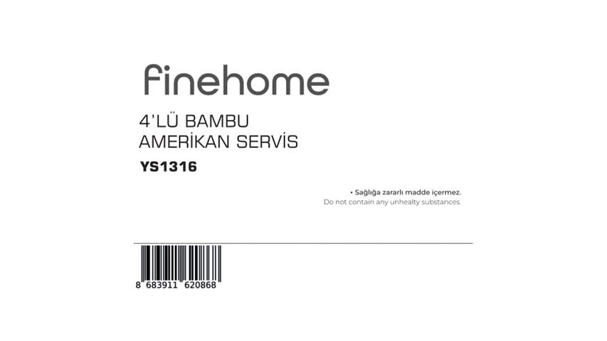 Finehome Bambu Amerikan Servis 4'lü