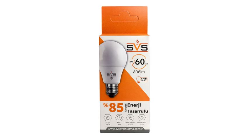 SVS Led Sarı Ampul 9W 3000K