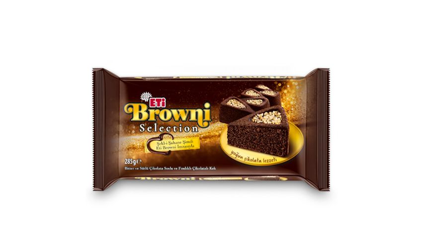 Eti Browni Selection Chocolate Cake with Dark & Milk Chocolate Sauce and Hazelnuts 285 g