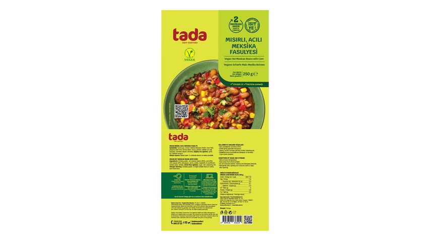 Tada Vegan Mısırlı Acılı Meksika Fasulyesi 250 g