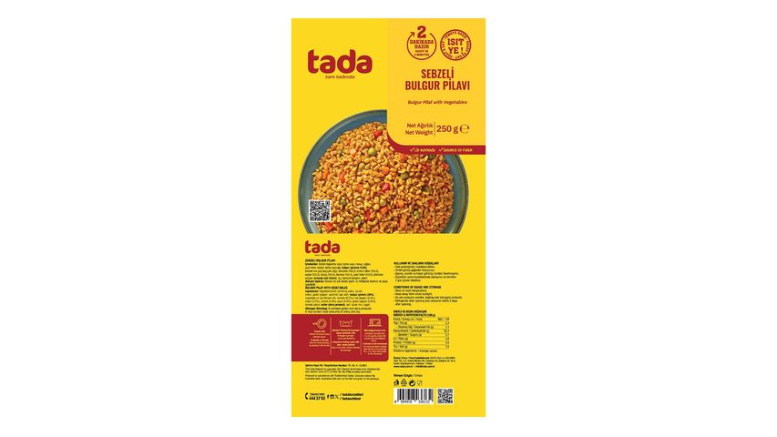 Tada Sebzeli Bulgur Pilavı 250 g