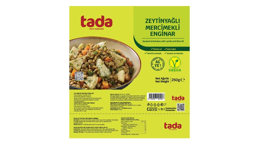 Tada Artichokes with Lentils in Olive Oil 200 g