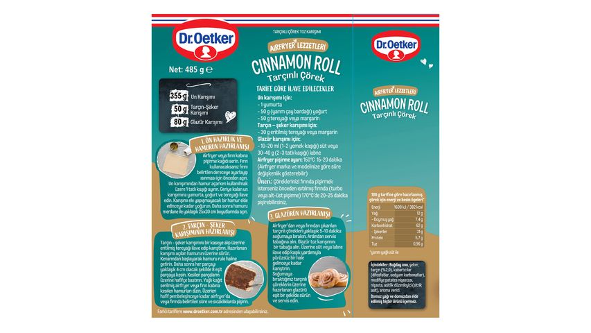 Dr.Oetker Airfryer Serisi Tarçınlı Çörek 485 g