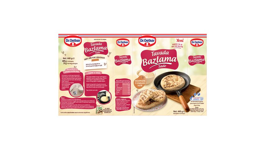 Dr.Oetker Tavada Bazlama Sade 440 g