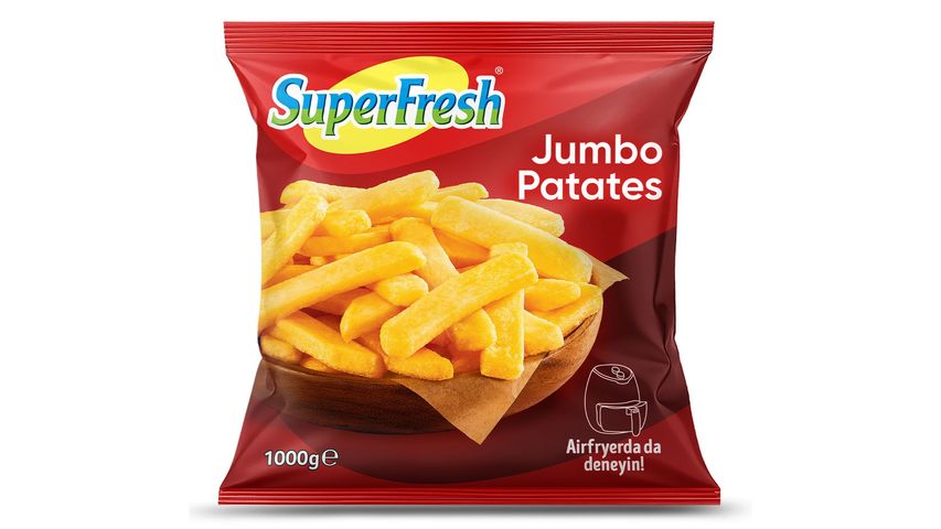 SuperFresh Dondurulmuş Jumbo Dilimlenmiş Parmak Patates 1 kg