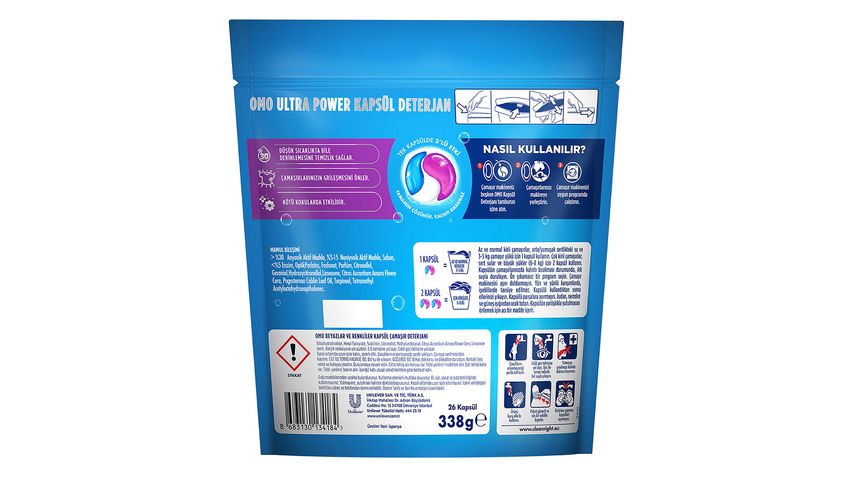 Omo Ultra Power Capsule Detergent 26 Capsules