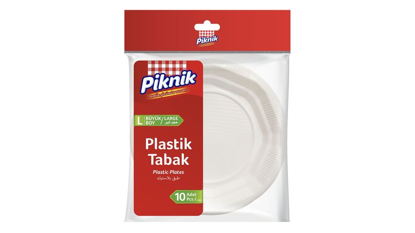 Piknik Büyük Boy Plastik Tabak 10 Adet