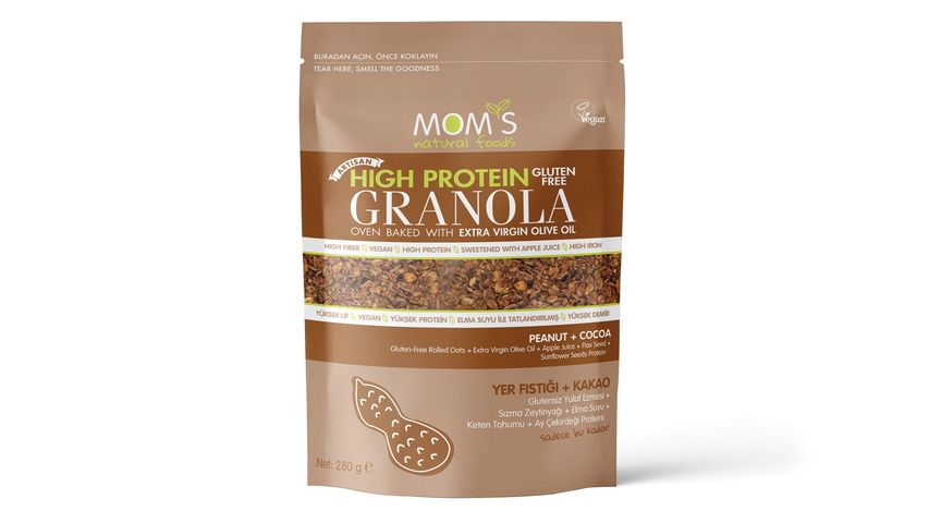 Mom’s Glutensiz Yüksek Proteinli Yer Fıstığı Granola 280 g