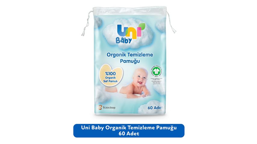 Uni Baby Organik Temizleme Pamuğu 60 Adet