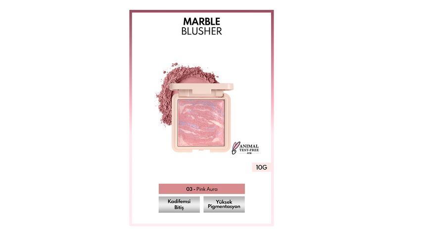 Note Marble Baked Blusher 03 Pink Aura