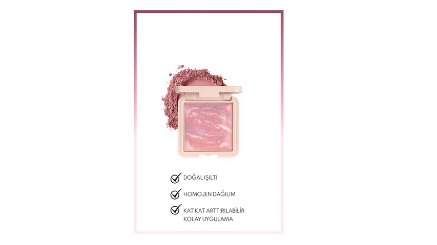 Note Marble Baked Blusher 03 Pink Aura