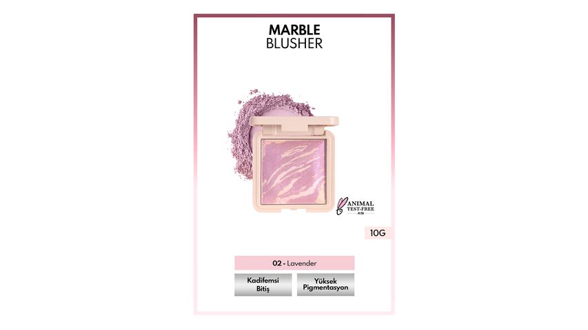 Note Marble Baked Blusher 02 Lavender