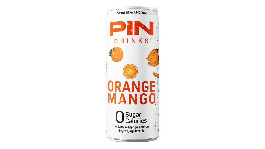 Pin Orange & Mango Flavored White Tea Drink Can 250 ml